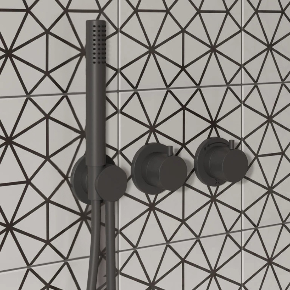 Crosswater Module Slate 2 Handle Shower Valve & Handset - Image 1